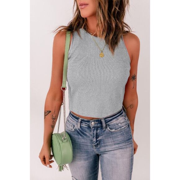 Azura Exchange  Knit Sleeveless Crop Top - Picture 3 of 6